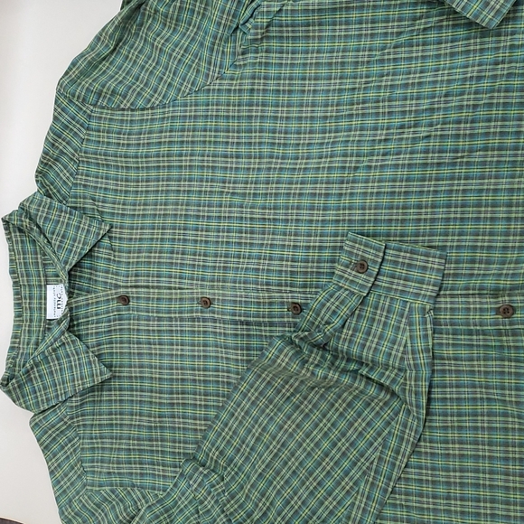 Womans Long Sleeve Green Plaid Maternity Shirt - Picture 4 of 8